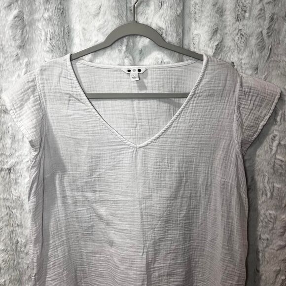 3 DOTS Tops - THREE DOTS - LARGE - White cotton blouse